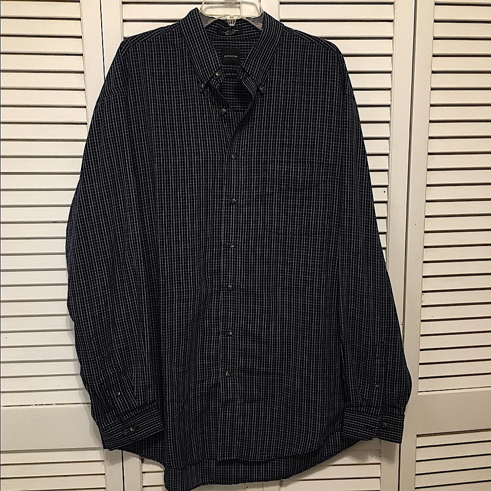 Arrow Button Down Blue Long Sleeve Dress Shirt XLT